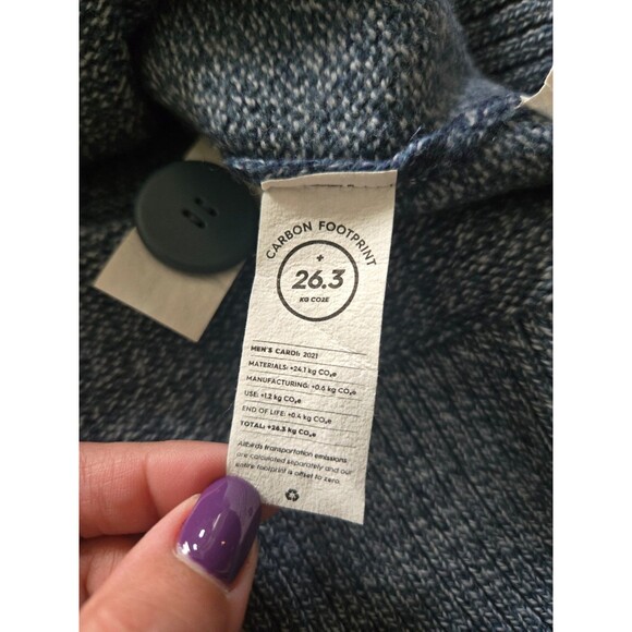 Allbirds 'The Cardi' 100% Merino Wool Blue Cardigan Sweater Mens Size XXL - Picture 5 of 8